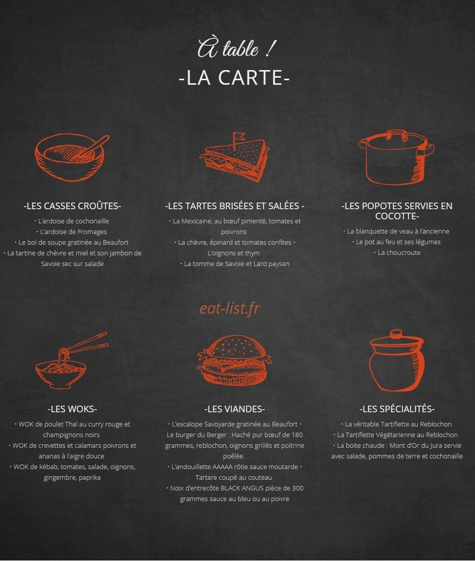 Chalet Grillette — carte page 1