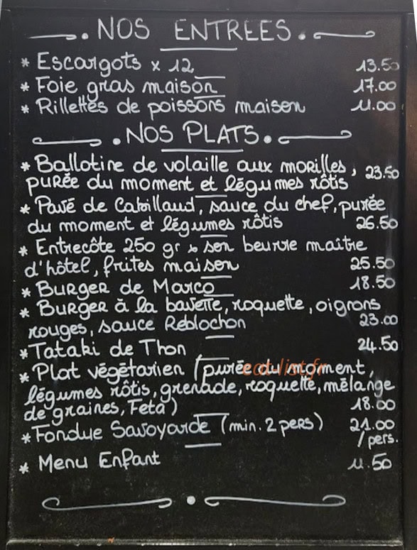 Chez Marco — carte page 1