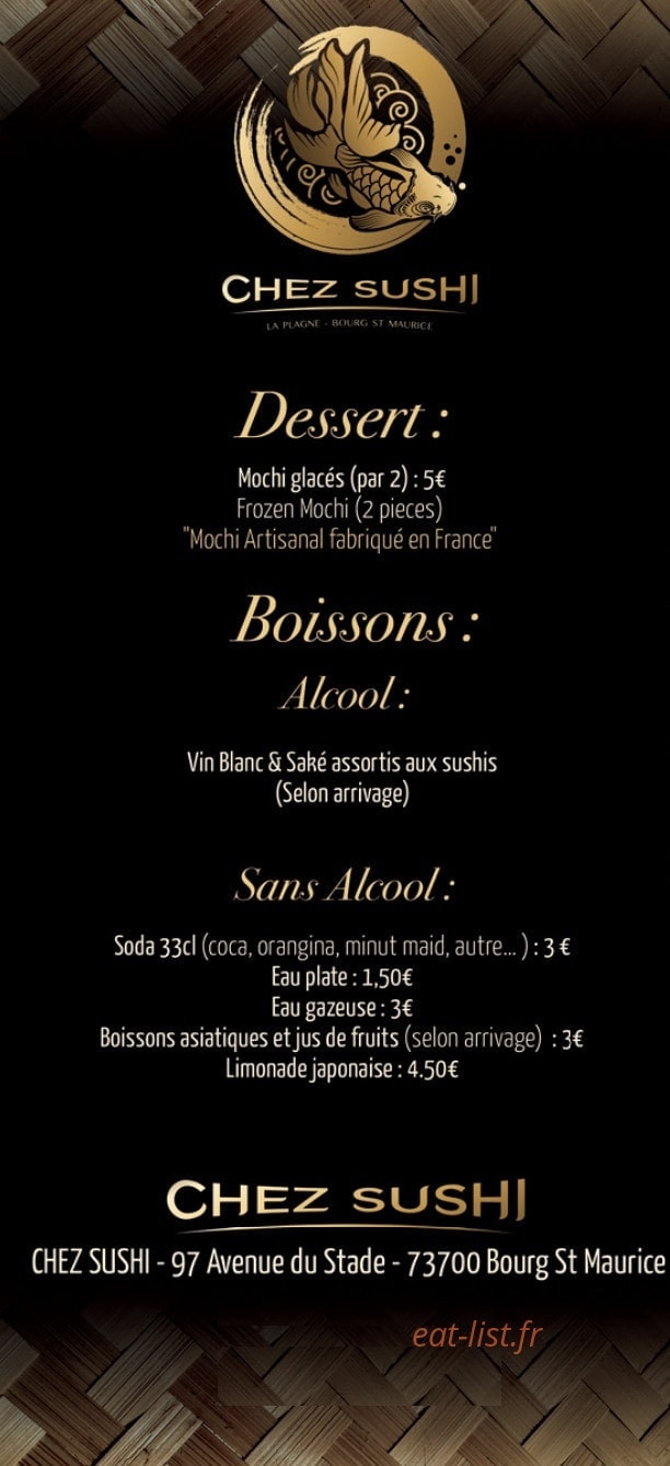 Chez Sushi — carte page 4