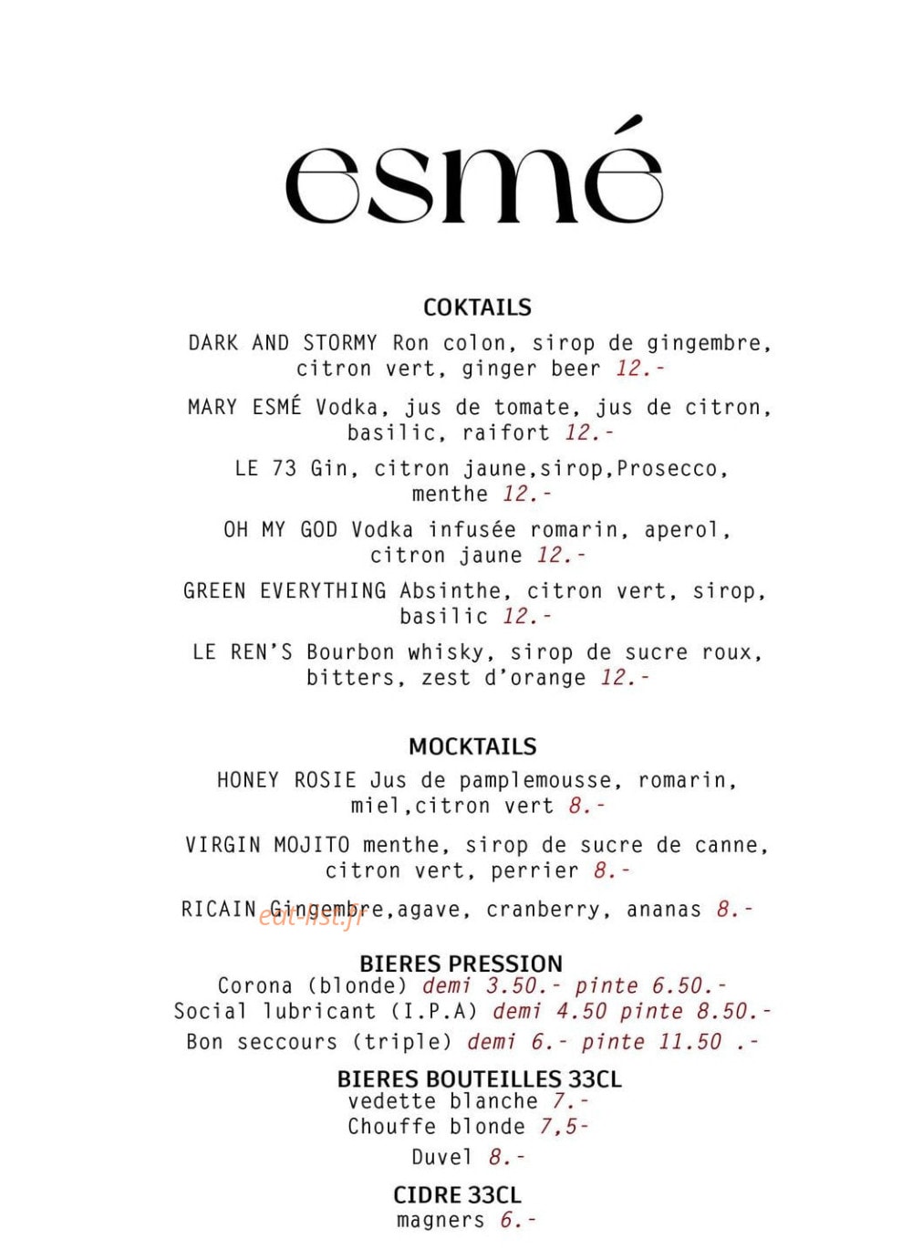 Esmé — carte page 3