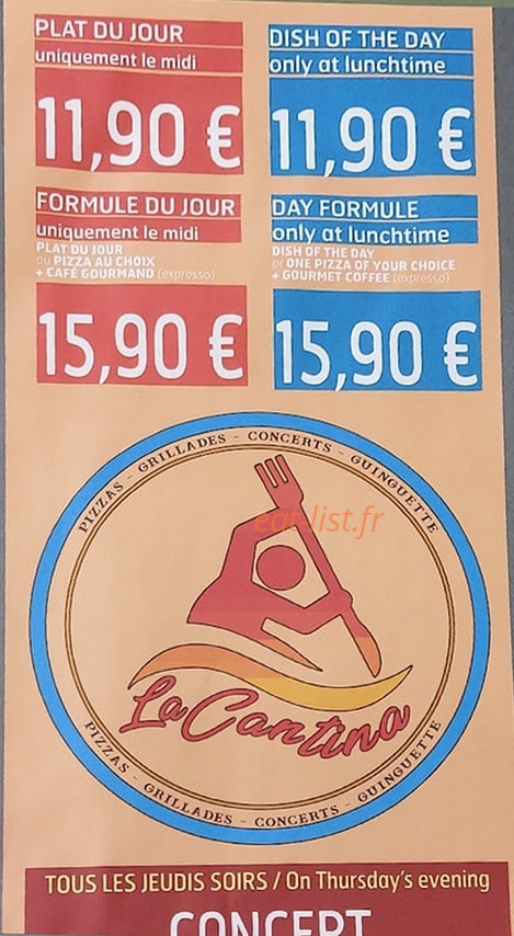 La Cantina — carte page 2