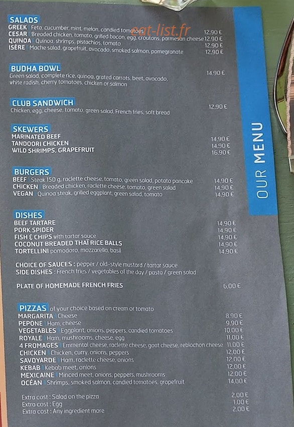La Cantina — carte page 3