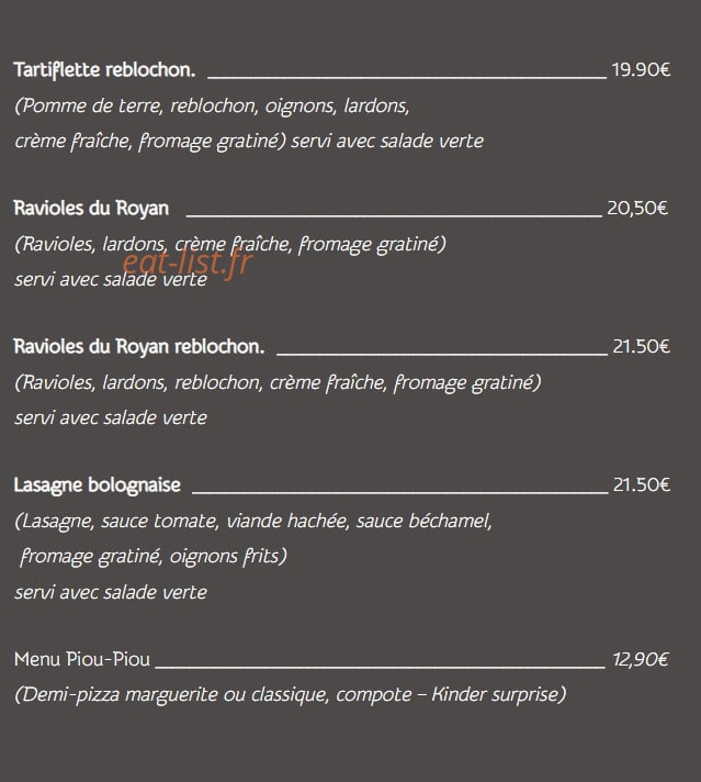 La gourmandine — carte page 1