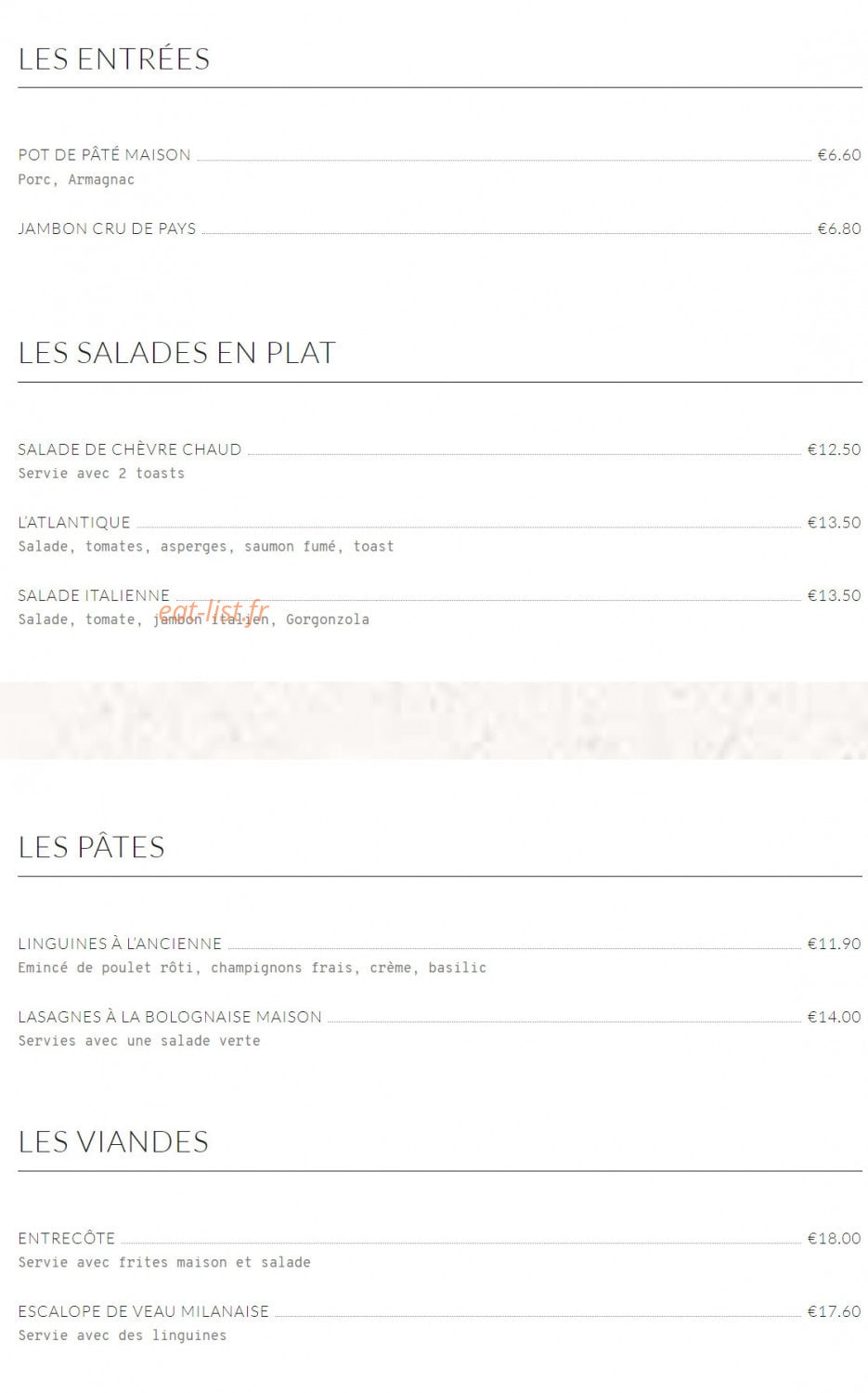 Le Bel Face — carte page 1