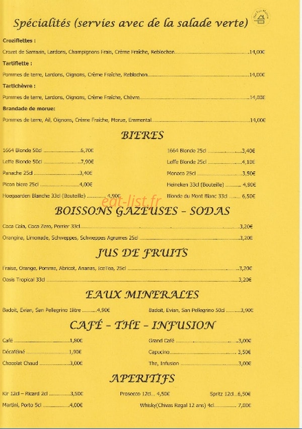 Le Grenier des Cinq Lacs — carte page 6