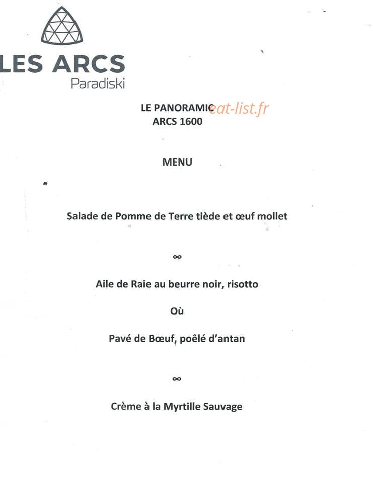 Le Panoramic — carte page 1
