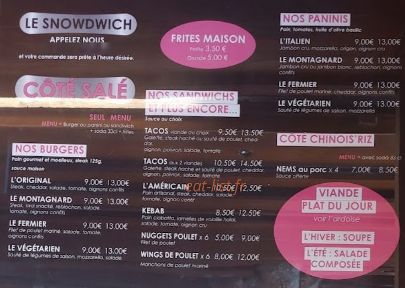 Le Snowdwich — carte page 1