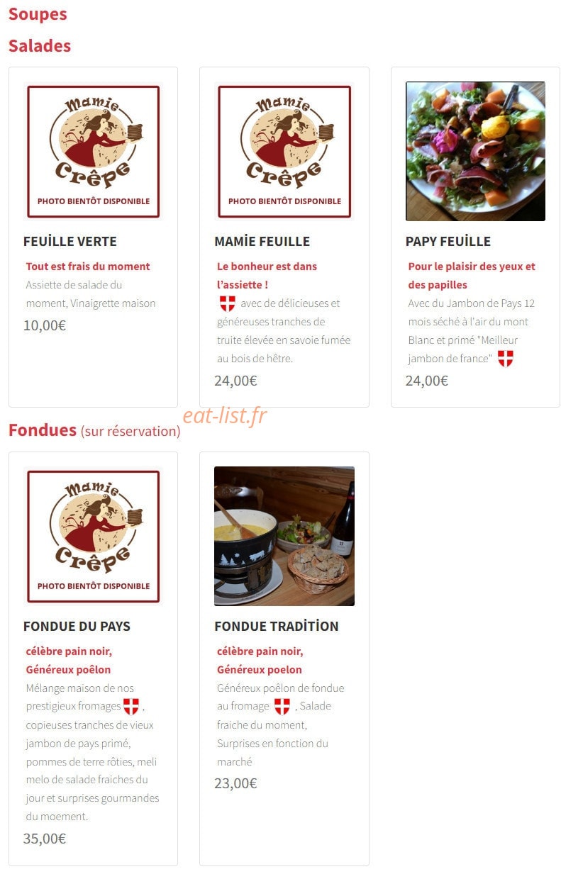 Mamie Crêpe — carte page 6