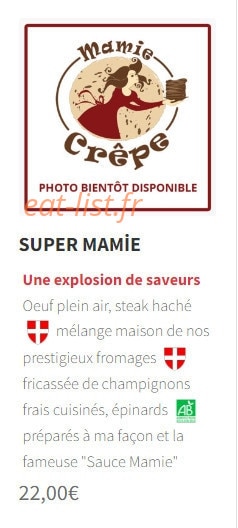 Mamie Crêpe — carte page 2