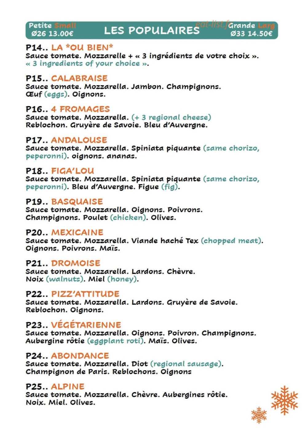 Pizz'Attitude — carte page 2
