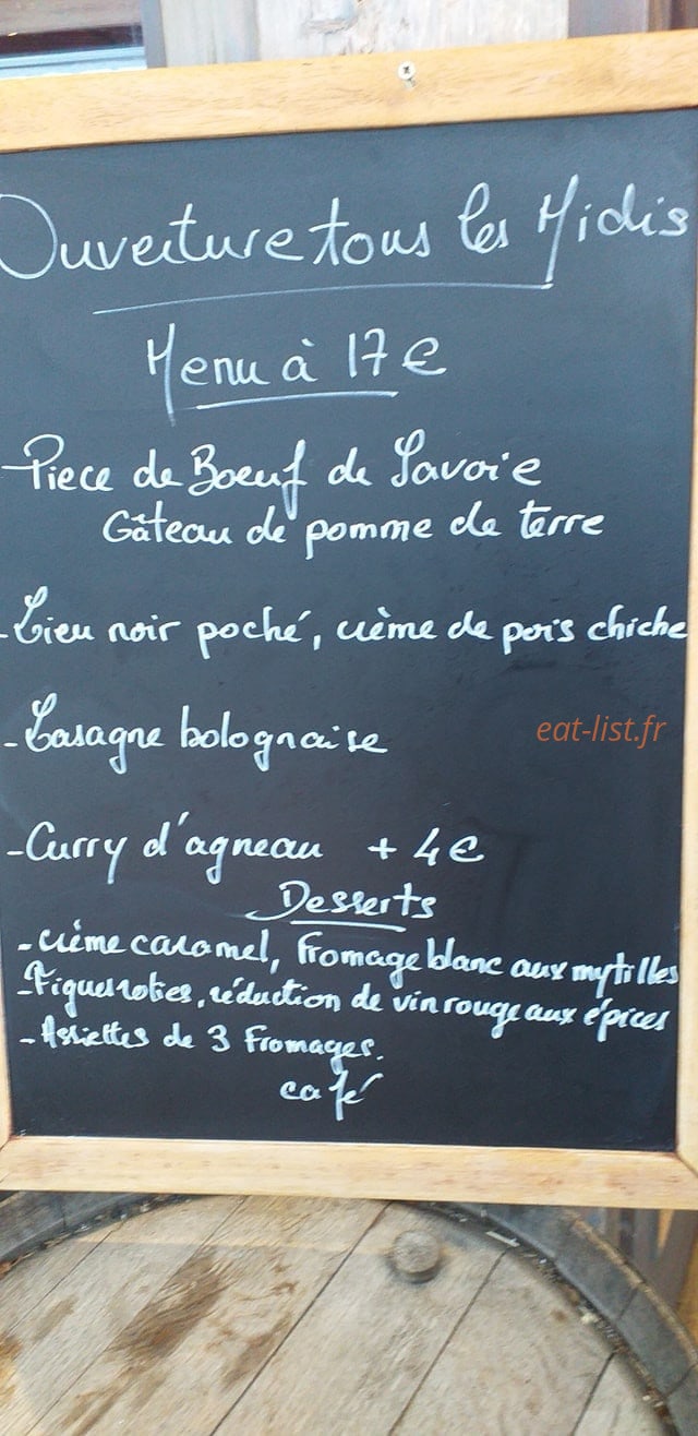 Carte et menu de Plumes et cassolettes à Bourg Saint Maurice — page 1