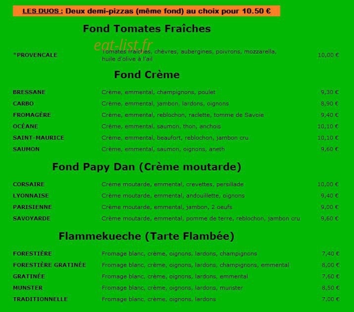 Station pizza — carte page 2