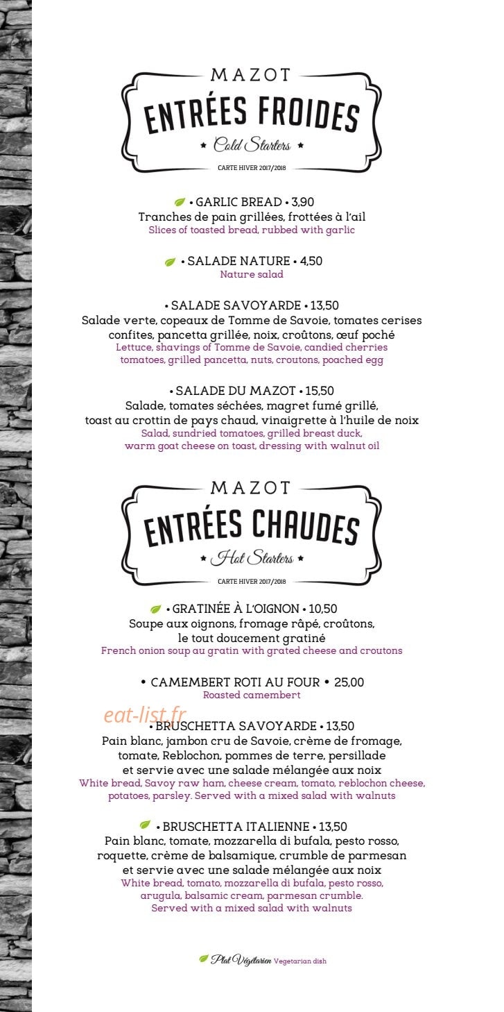 Le Mazot — carte page 2