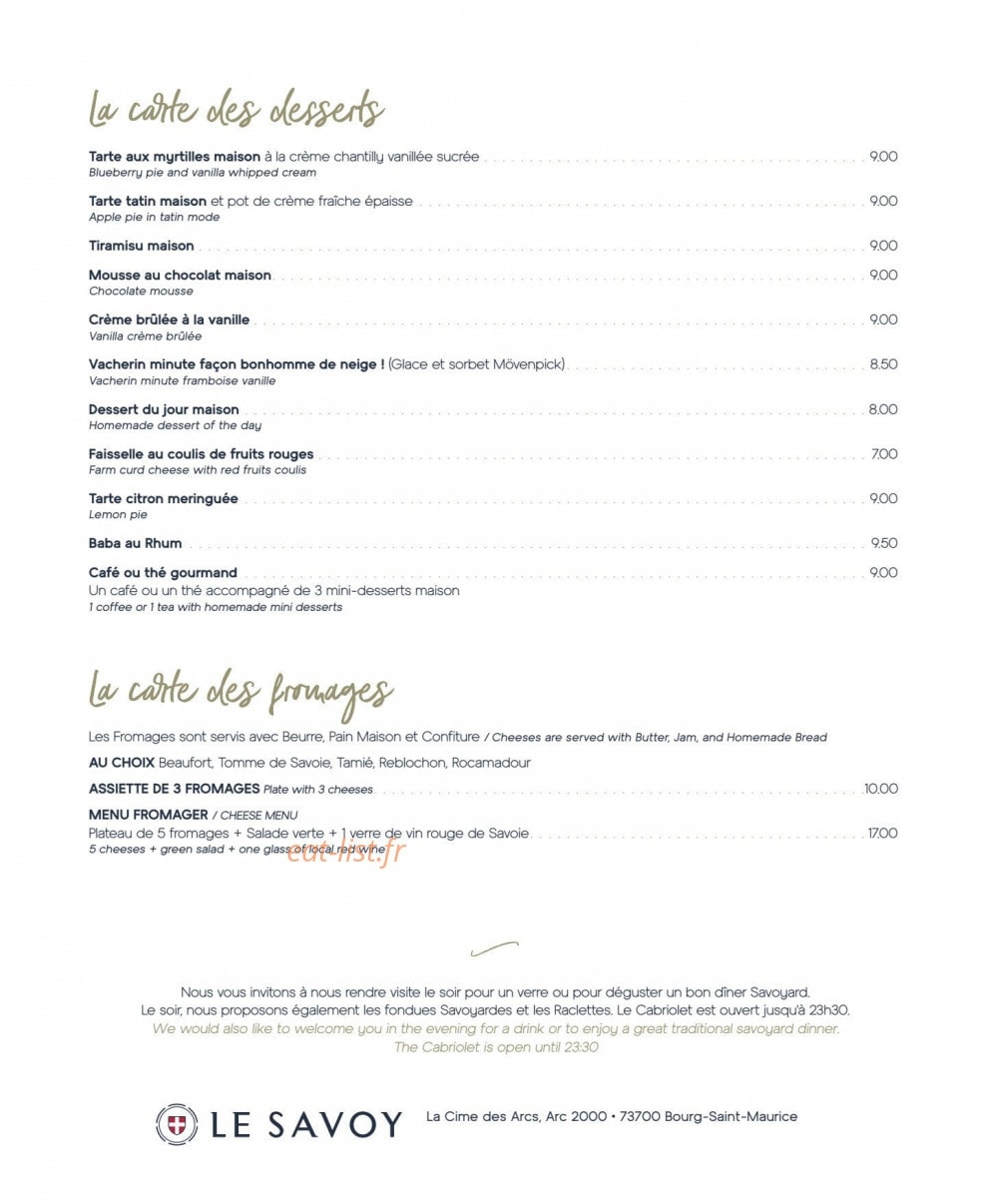 Le Savoy — carte page 4