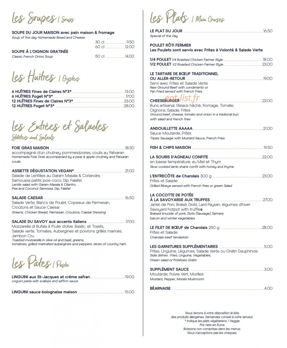 Le Savoy — carte page 2