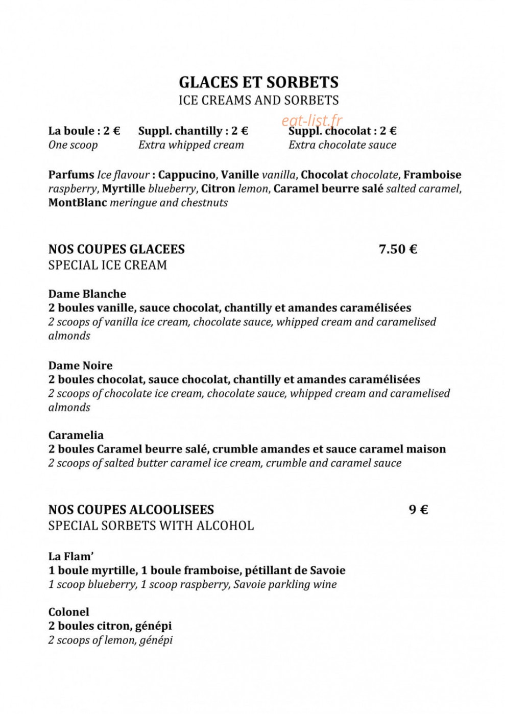Restaurant La Flam' — carte page 5