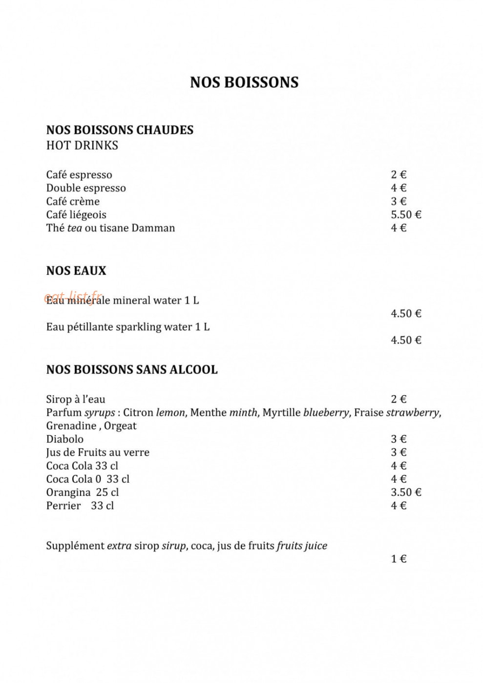 Restaurant La Flam' — carte page 8