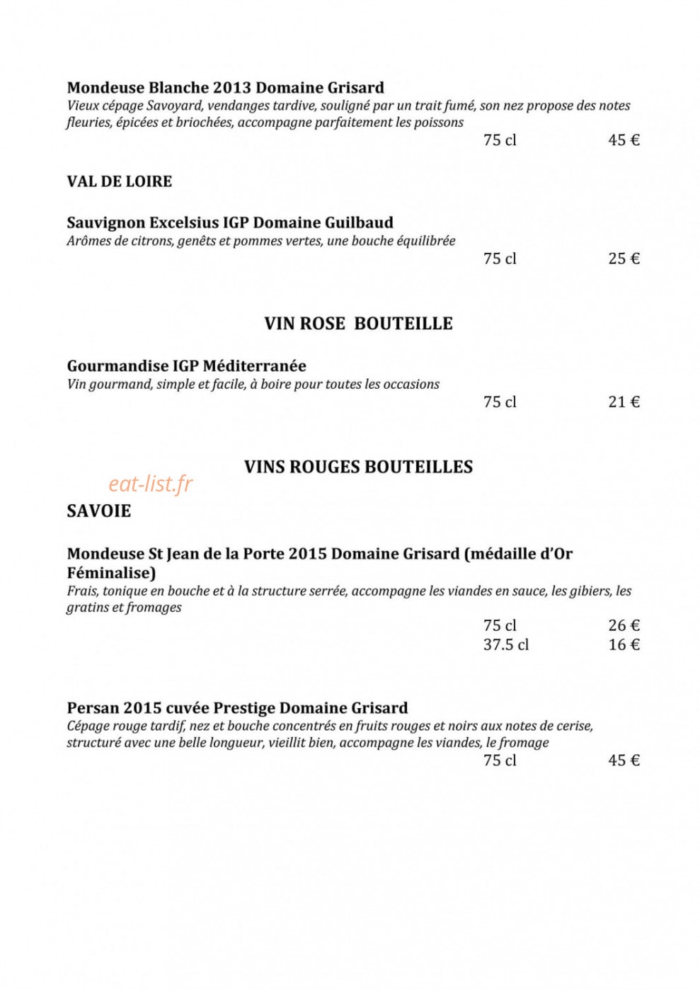 Restaurant La Flam' — carte page 7