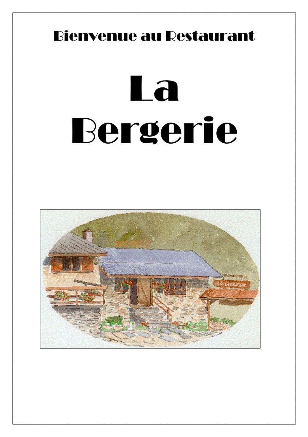 La Bergerie — carte page 1