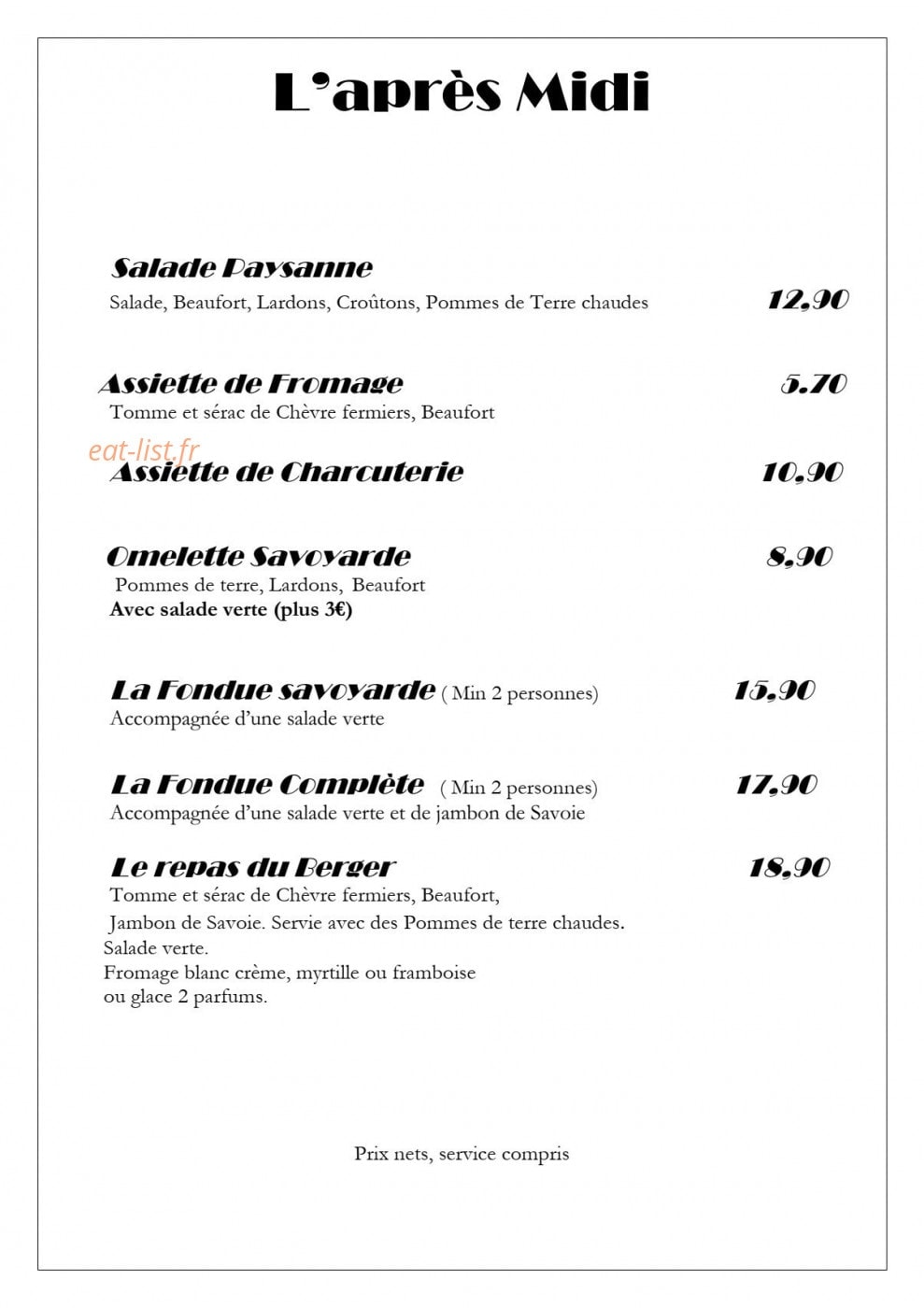 La Bergerie — carte page 11