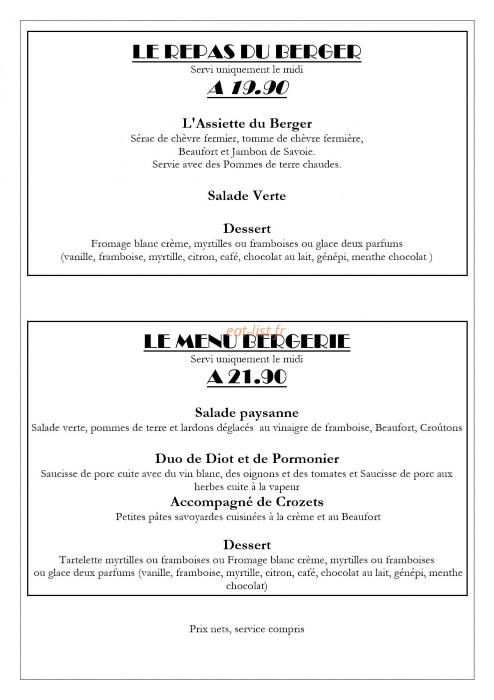 La Bergerie — carte page 7