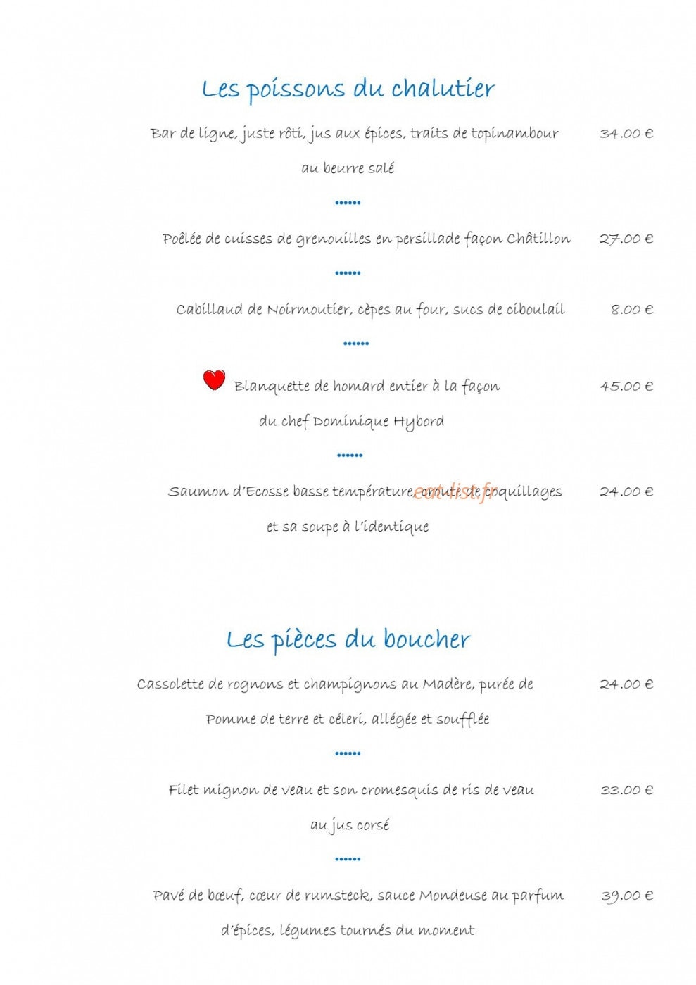 La Fleur de Sel — carte page 6