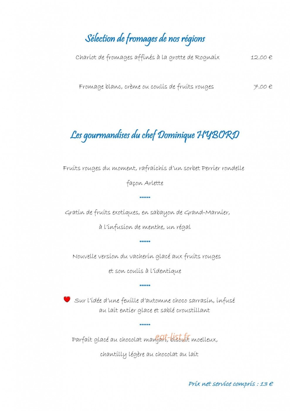 La Fleur de Sel — carte page 7