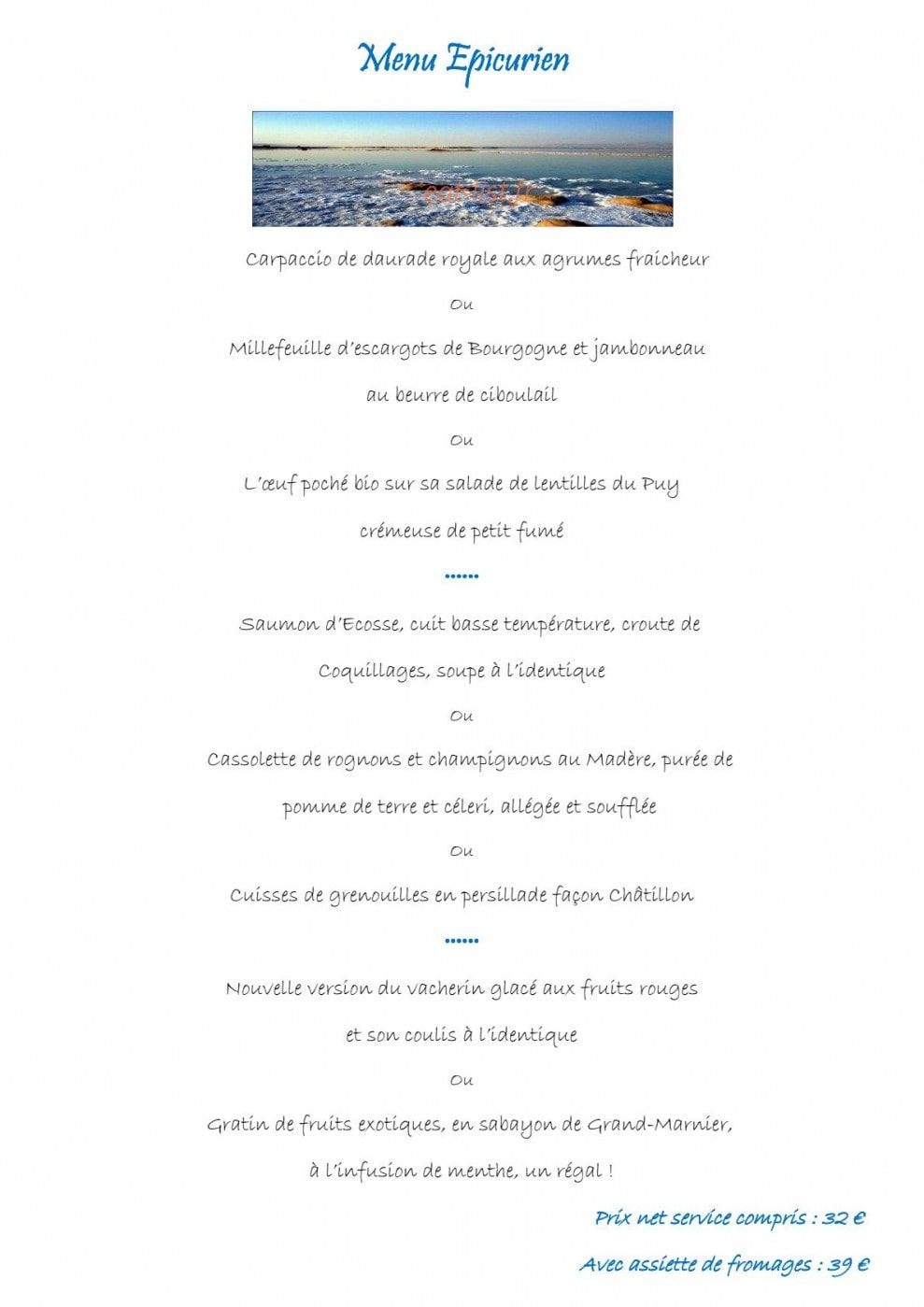 La Fleur de Sel — carte page 2