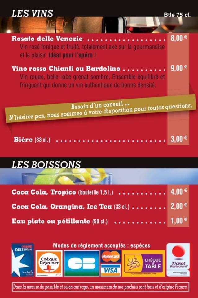 Top Pizza — carte page 5