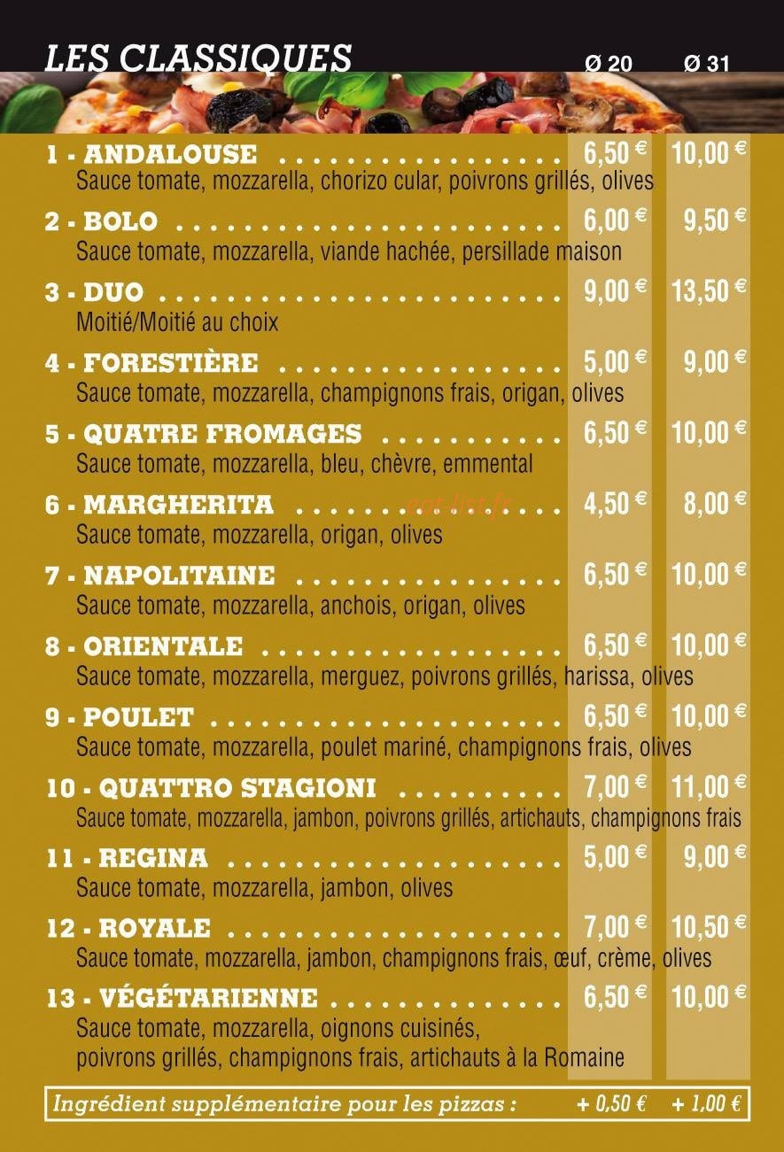 Top Pizza — carte page 3