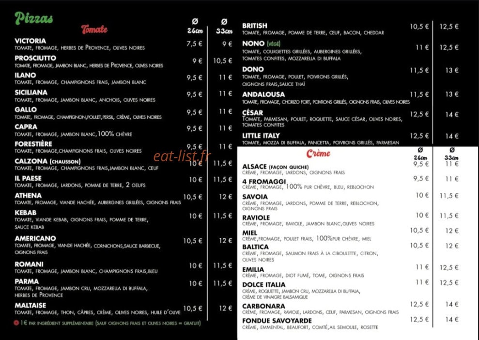 DoNo pizzas — carte page 2