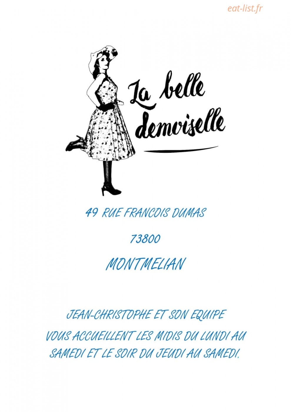 La Belle Demoiselle — carte page 1