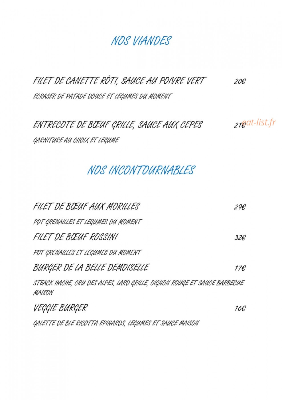 La Belle Demoiselle — carte page 6
