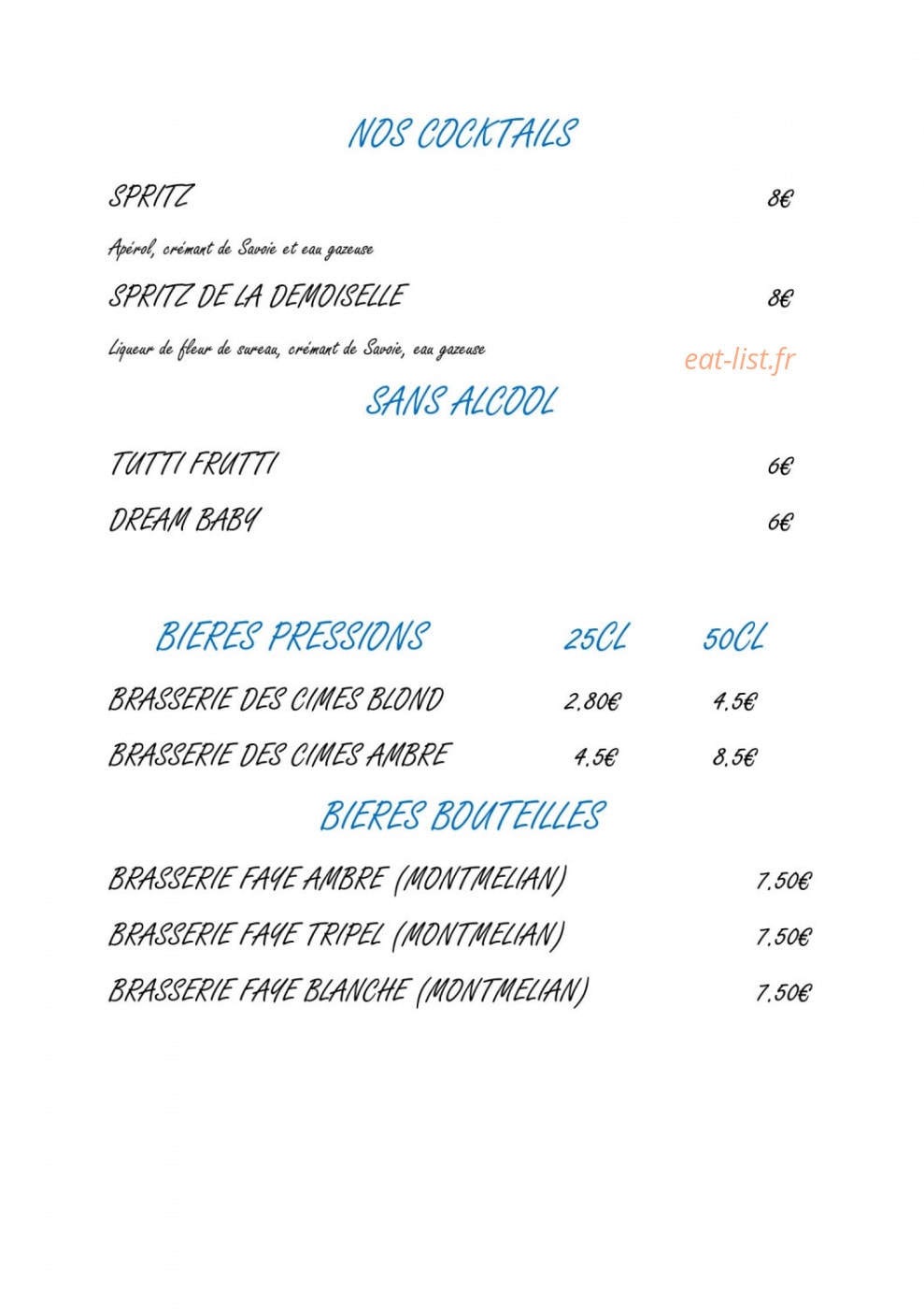 La Belle Demoiselle — carte page 2