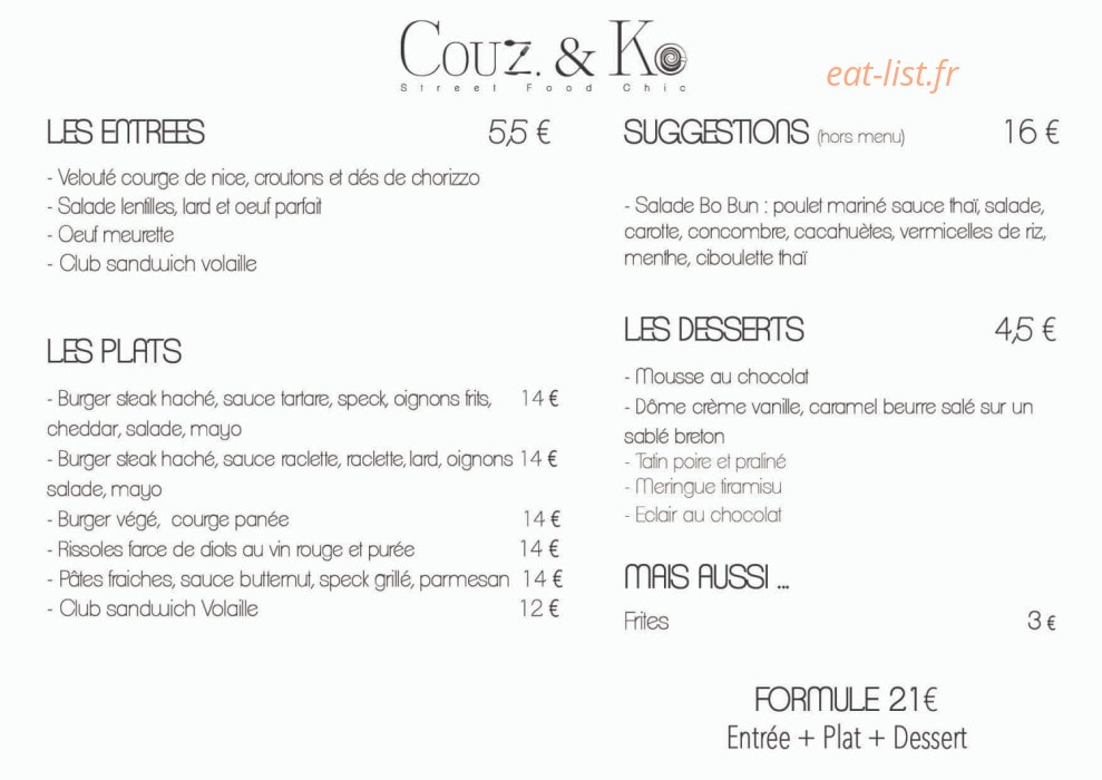 Couz and Ko — carte page 1