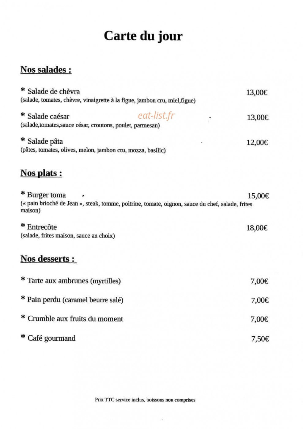 La gamelle — carte page 1