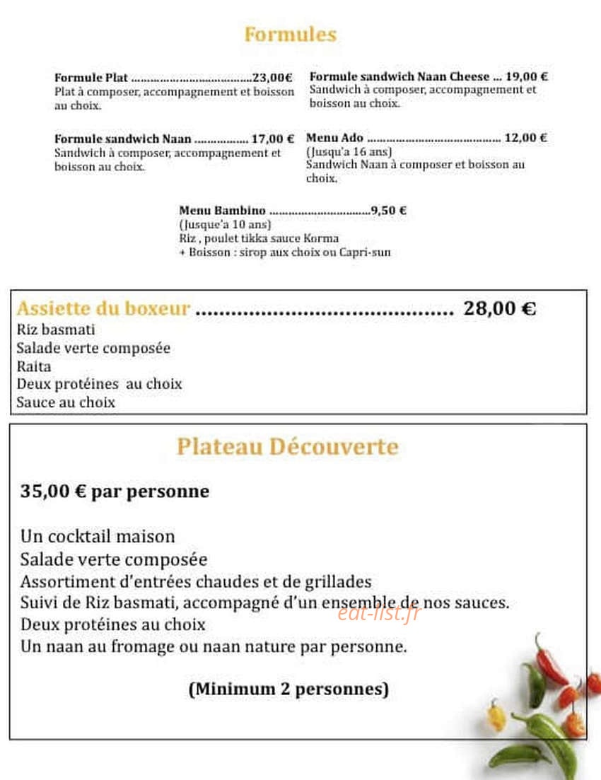 0’tandoori — carte page 3