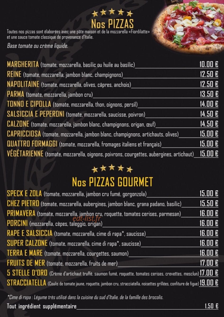 5 Stelle d'Oro — carte page 1