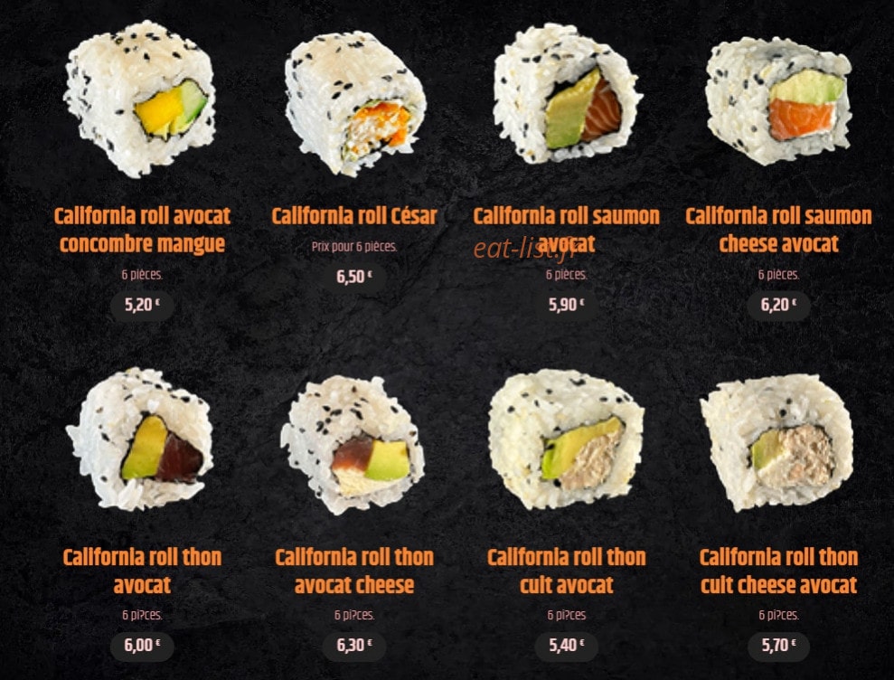 Aïko Sushi — carte page 1