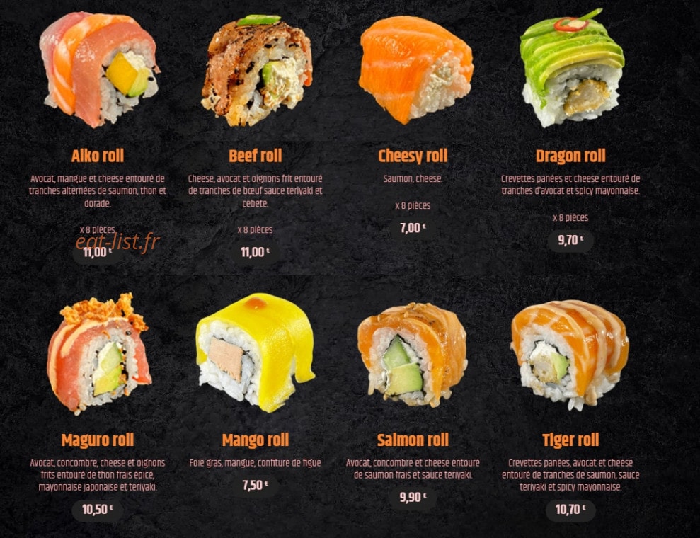 Aïko Sushi — carte page 2
