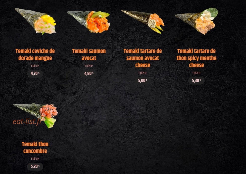 Aïko Sushi — carte page 8