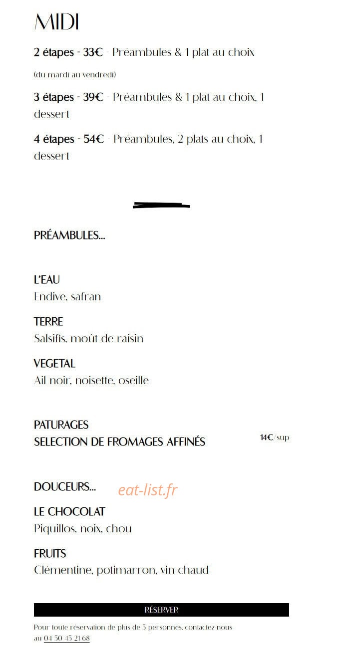Anto Restaurant — carte page 1