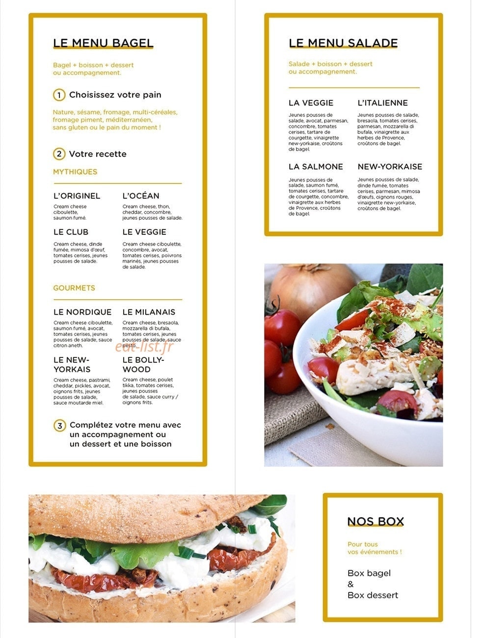 Bagel et Compagnie — carte page 1