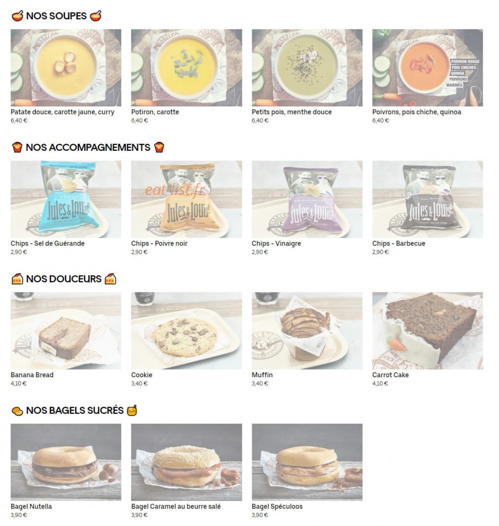 Bagelstein — carte page 2