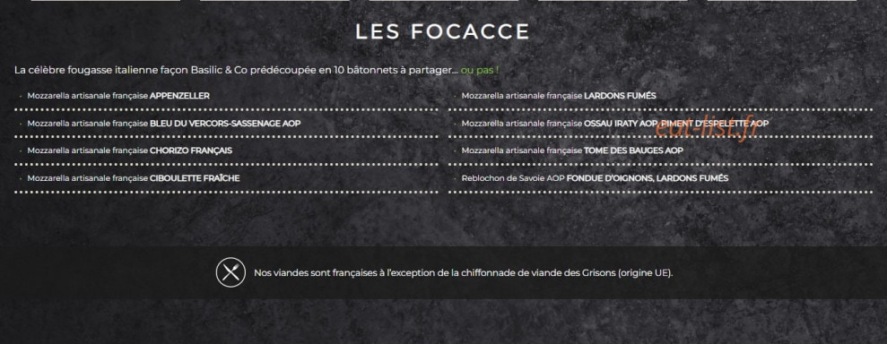 Basilic & Co — carte page 2