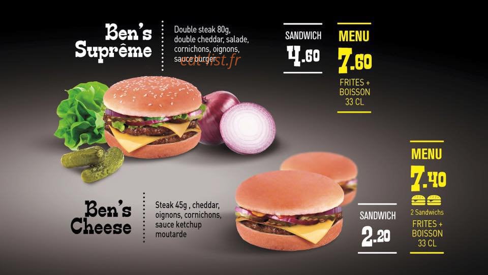Ben's Food — carte page 2