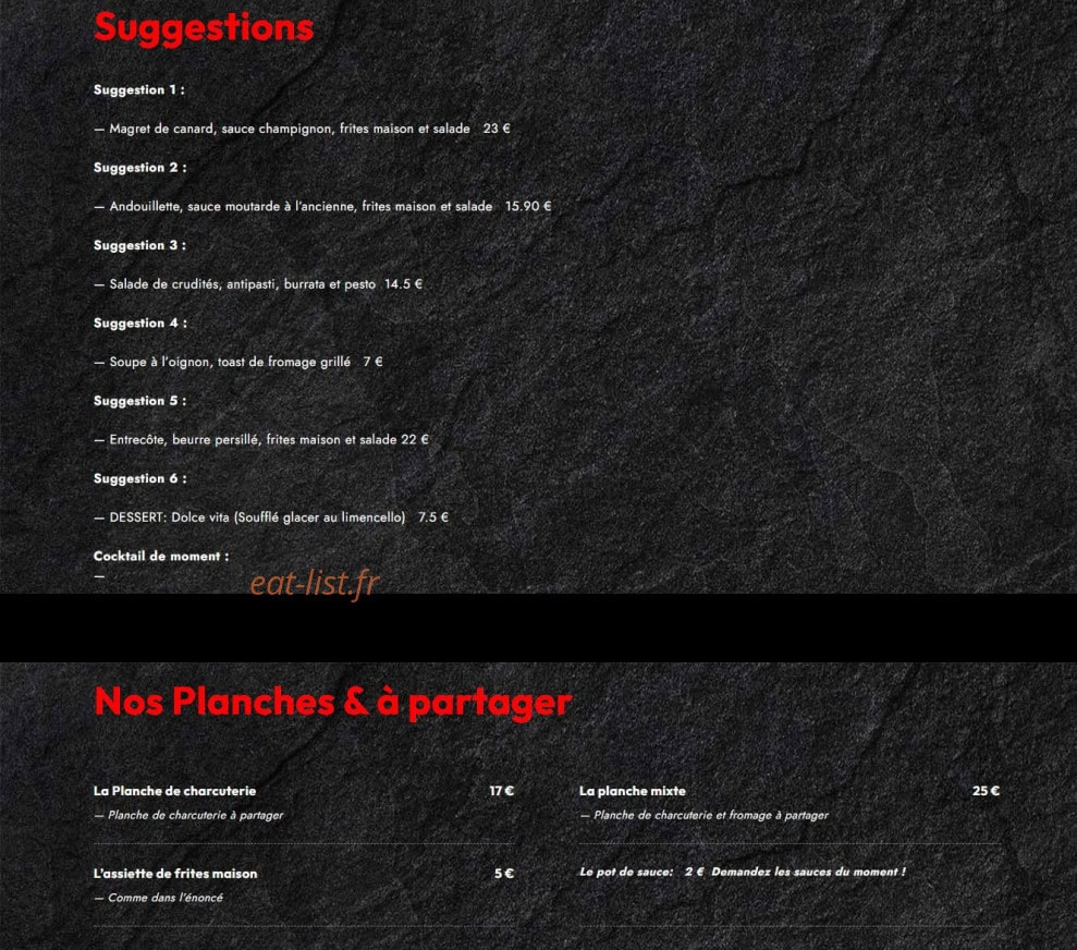 Bistrot Du Paquier — carte page 2