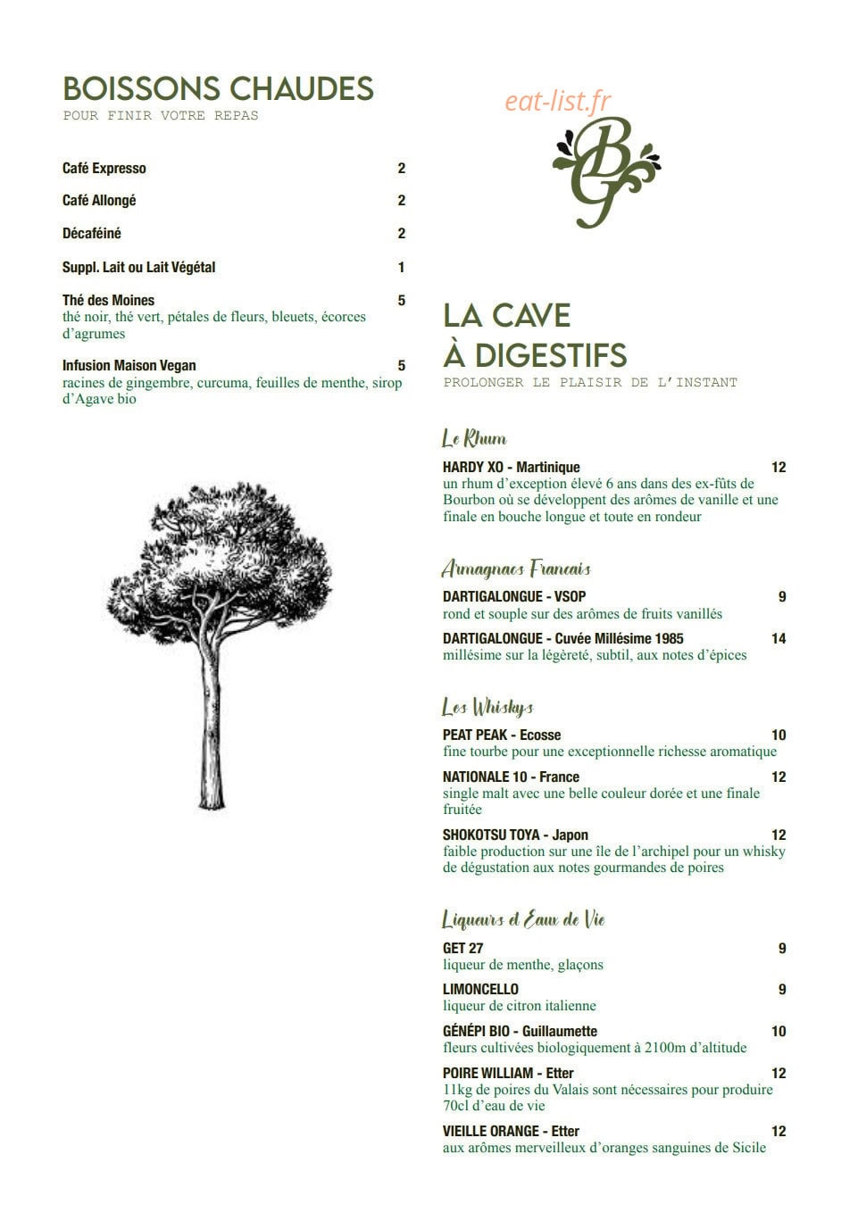 Bistrot Green — carte page 3