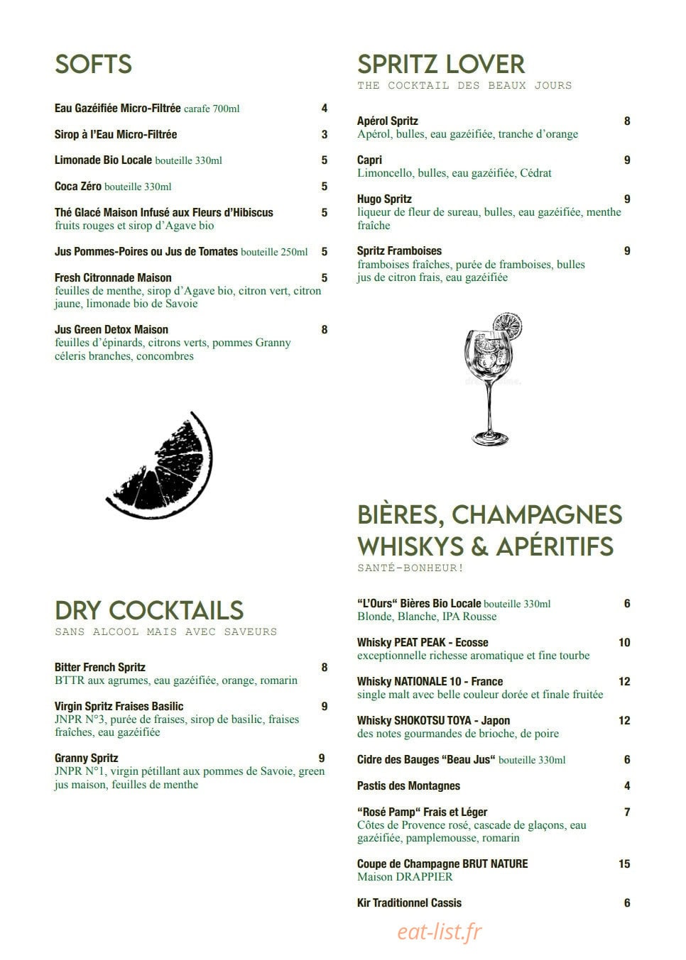 Bistrot Green — carte page 4
