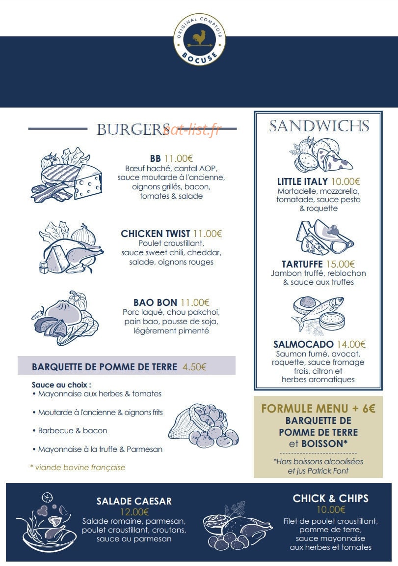 Bocuse Original Comptoir — carte page 1